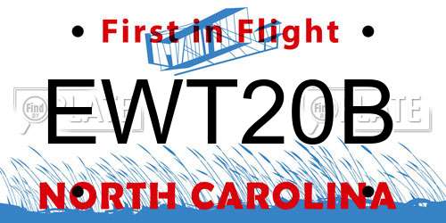 EWT20B North Carolina License Plate