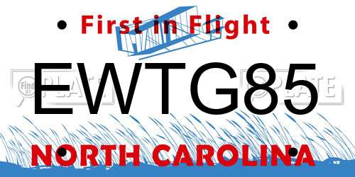 EWTG85 North Carolina License Plate
