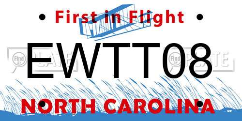 EWTT08 North Carolina License Plate