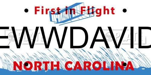 EWWDAVID North Carolina License Plate