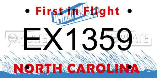 EX1359 North Carolina License Plate