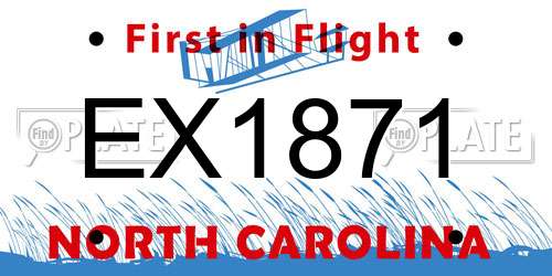 EX1871 North Carolina License Plate