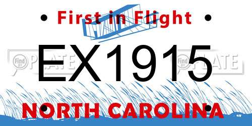 EX1915 North Carolina License Plate