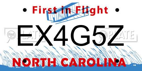 EX4G5Z North Carolina License Plate