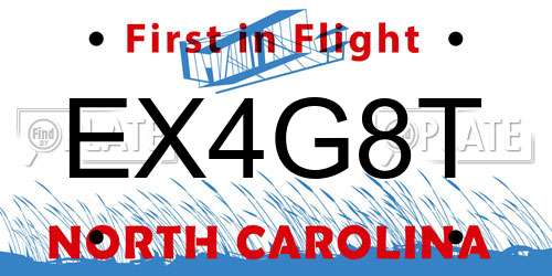 EX4G8T North Carolina License Plate
