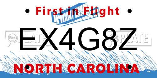 EX4G8Z North Carolina License Plate