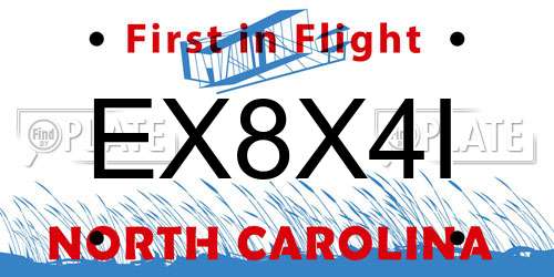 EX8X4I North Carolina License Plate