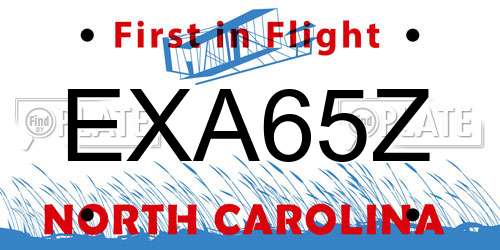 EXA65Z North Carolina License Plate