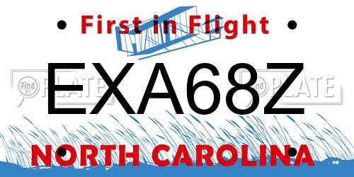EXA68Z North Carolina License Plate