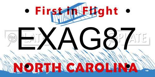 EXAG87 North Carolina License Plate