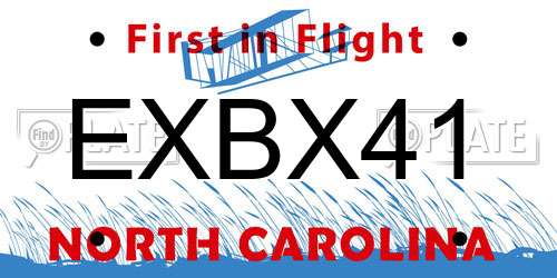 EXBX41 North Carolina License Plate