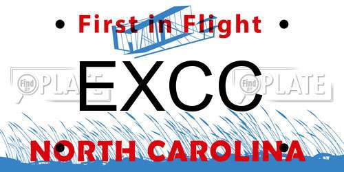 EXCC North Carolina License Plate