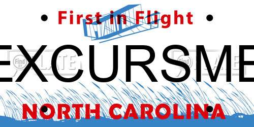 EXCURSME North Carolina License Plate
