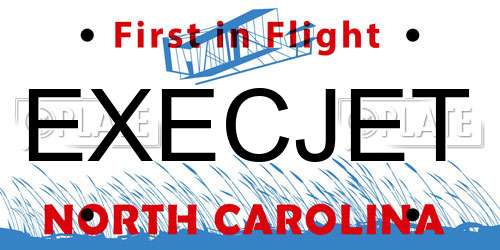 EXECJET North Carolina License Plate