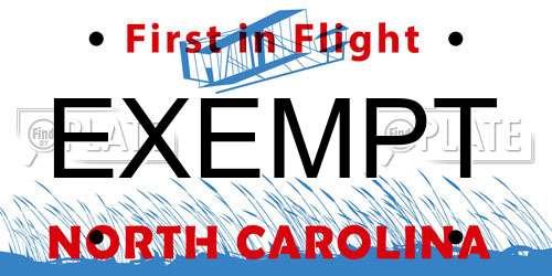 EXEMPT North Carolina License Plate