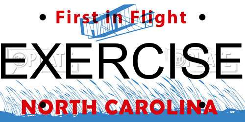 EXERCISE North Carolina License Plate
