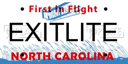 EXITLITE North Carolina License Plate