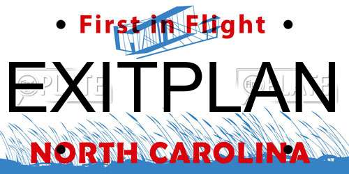 EXITPLAN North Carolina License Plate