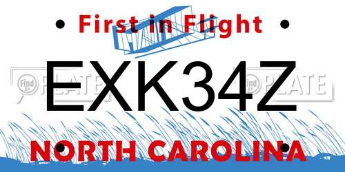 EXK34Z North Carolina License Plate