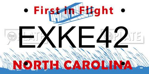 EXKE42 North Carolina License Plate