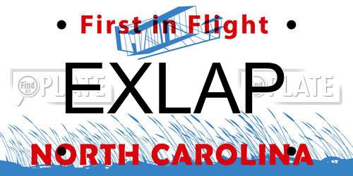 EXLAP North Carolina License Plate
