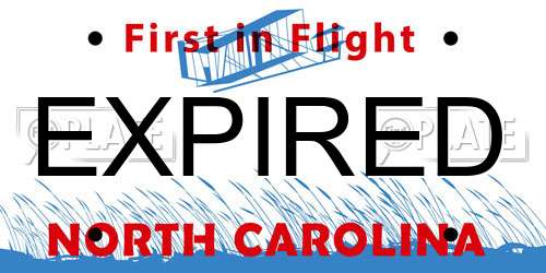 EXPIRED North Carolina License Plate