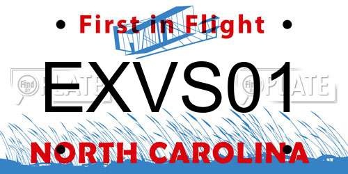 EXVS01 North Carolina License Plate