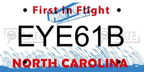 EYE61B North Carolina License Plate