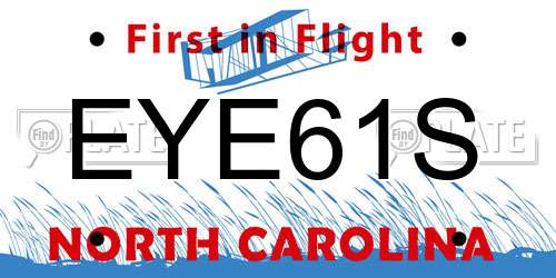 EYE61S North Carolina License Plate