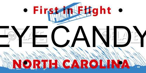 EYECANDY North Carolina License Plate