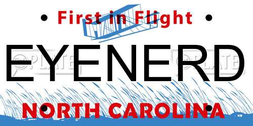 EYENERD North Carolina License Plate