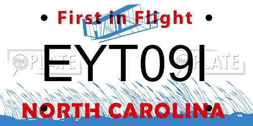 EYT09I North Carolina License Plate