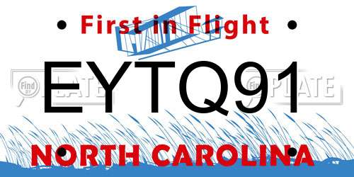 EYTQ91 North Carolina License Plate