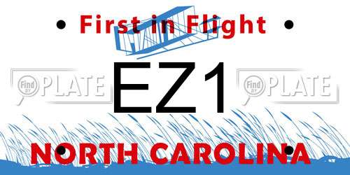 EZ1 North Carolina License Plate