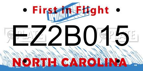 EZ2B015 North Carolina License Plate