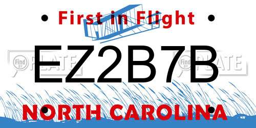 EZ2B7B North Carolina License Plate