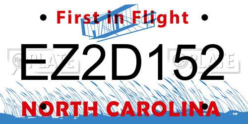 EZ2D152 North Carolina License Plate