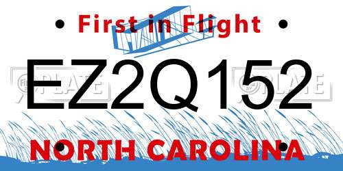 EZ2Q152 North Carolina License Plate