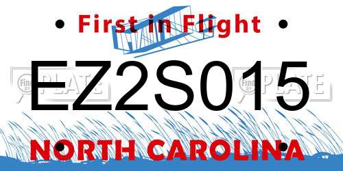EZ2S015 North Carolina License Plate