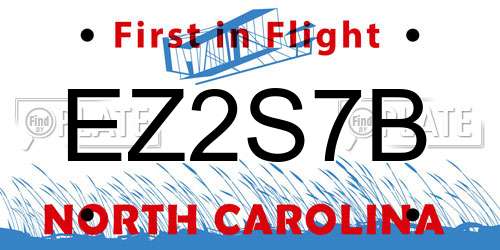 EZ2S7B North Carolina License Plate