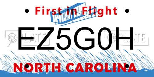 EZ5G0H North Carolina License Plate
