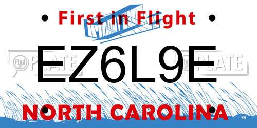 EZ6L9E North Carolina License Plate