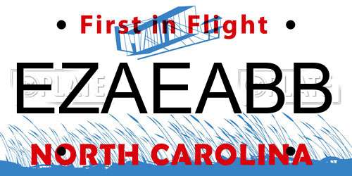 EZAEABB North Carolina License Plate