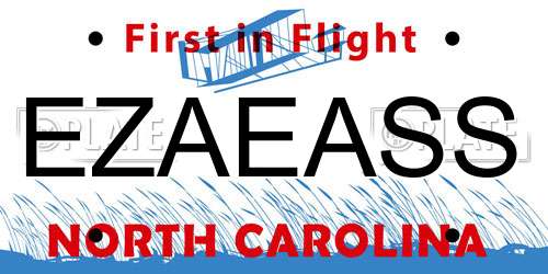 EZAEASS North Carolina License Plate