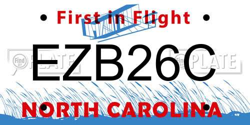 EZB26C North Carolina License Plate