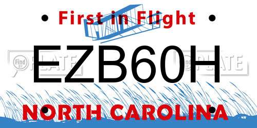 EZB60H North Carolina License Plate
