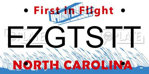 EZGTSTT North Carolina License Plate