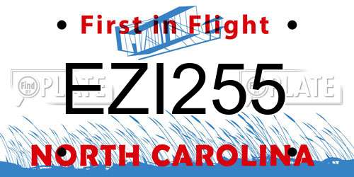 EZI255 North Carolina License Plate