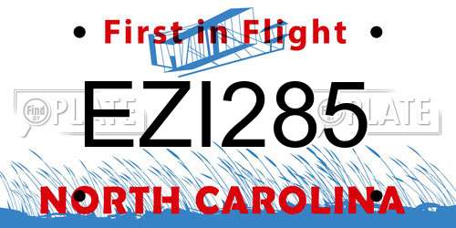 EZI285 North Carolina License Plate