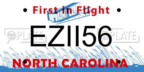 EZII56 North Carolina License Plate